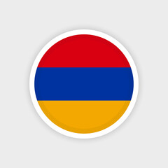 Flag of Armenia with circle frame and white background