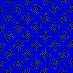 vector pattern in geometric ornamental style. Black and white and blue pattern.