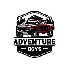 Adventure Boys Trucking 4x4 Camping Mountain Ready Made Logo Template