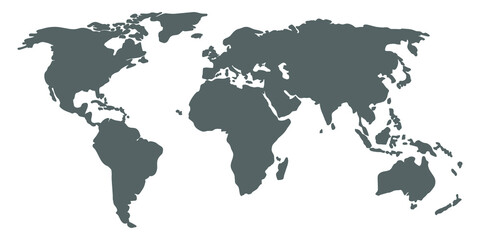 World map vector. Isolated on white background