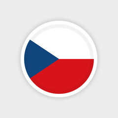 Flag of The Czech Republic with circle frame and white background
