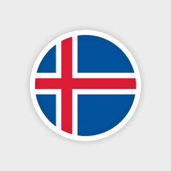 Fototapeta premium Flag of Iceland with circle frame and white background