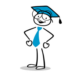 Cartoon Absolvent nach Ausbildung an Universität