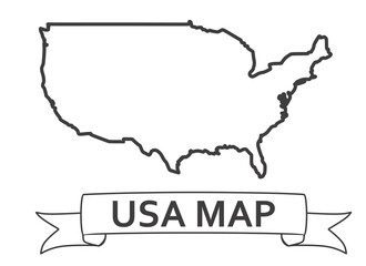 USA map outline. vector illustration