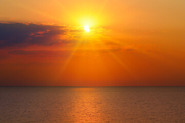 Fototapeta premium Beautiful cloudscape over the sea, sunrise shot