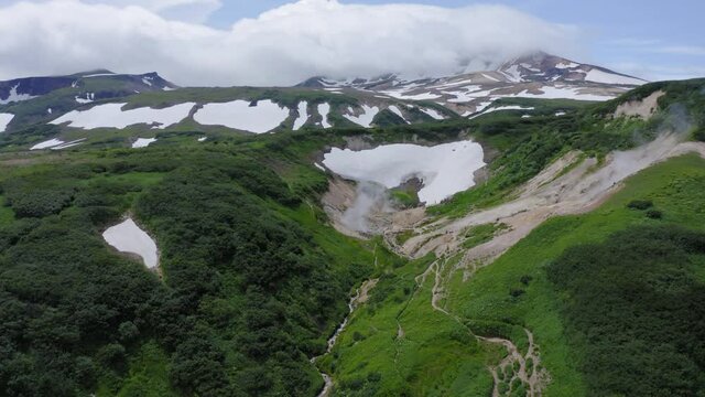 Fumarole fields on The small Valley of Geysers