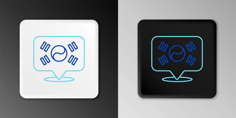 Fototapeta premium Line Location South Korea icon isolated on grey background. Colorful outline concept. Vector