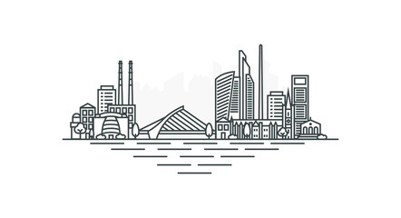 City of Dublin, Ireland architecture line skyline illustration. Linear vector cityscape with famous landmarks, city sights, design icons, with editable strokes isolated on white background.