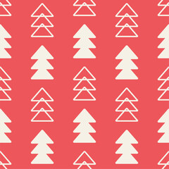 Seamless pattern with winter holiday icons. Merry Christmas and Happy New Year decorative background. Vector illustration.