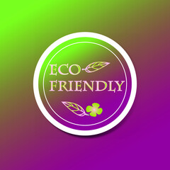 Eco friendly sticker label icon