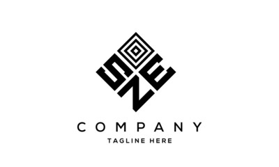 SEN square three latter logo vector © sohag