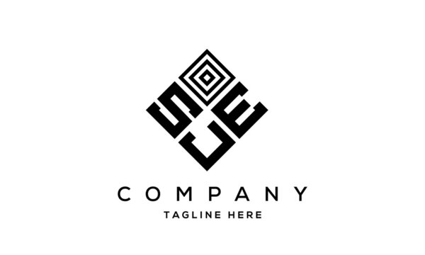 SEJ square three latter logo vector