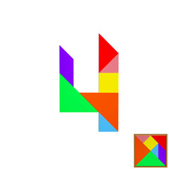 All kinds of tangram puzzles on white background, mosaic shading
