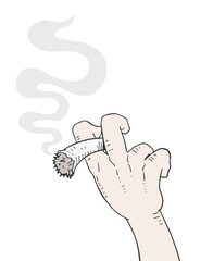 Hand with cigar draw