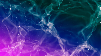 Fototapeta na wymiar colorful smoky abstract motion background. pink and green color smoke with some particles.