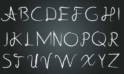Fototapeta na wymiar Handwritten vector charcoal Capital English alphabet. Handwritten vector charcoal 