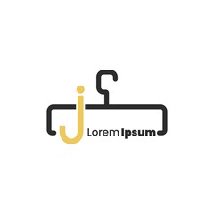 illustration of minimalist botique logo design . the elegant hanger icon
