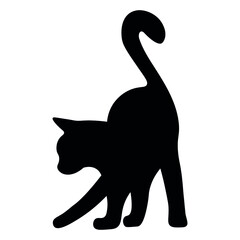 Black silhouette cat, great design for any purposes