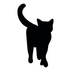 Black silhouette cat, great design for any purposes