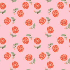  Abstract seamless pattern. Floral background. Ethnic Fabric with multi colored flowers and leaves, boho style  © Daria