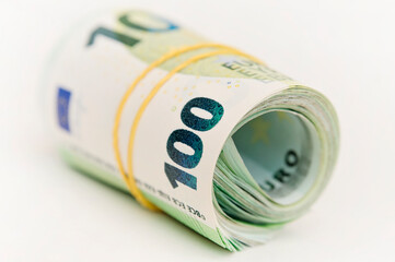 Jackpot. Pile of money. Bunch of cash. Money fever. Euros in rolls. Bankroll, Dinero, Folding stuff. Capitalist society. It&rsquo;s all about the money. Inflation, excise duties, Taxes, VAT, Economy.