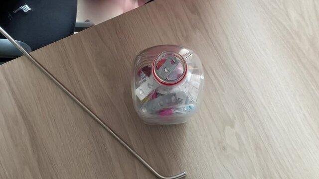 Top down timelapse of starting a new eco brick