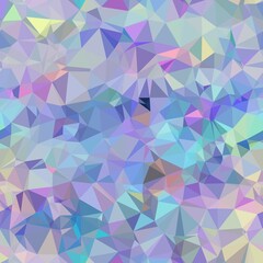 Seamless iridescent triangle pattern for surface pattern print. High quality illustration. Blue and purple holographic vivid trendy swatch. Funky contemporary graphic tile for background or textile.