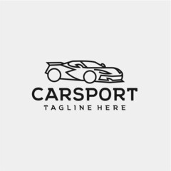 Line art car logo design vector