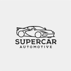 Fototapeta premium Line art car logo design vector