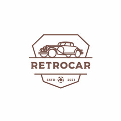 Vintage Retro car logo design. vintage or classic or retro badge emblem style