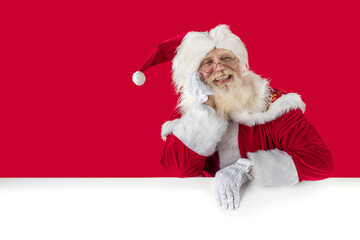 Joyful character for winter christmas season advertising