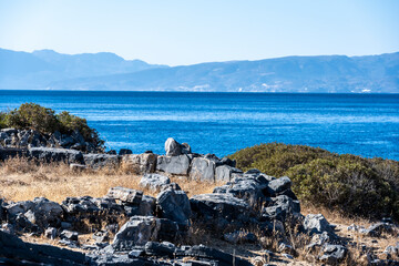 Fototapeta na wymiar landscape overlooking the sea in Crete 