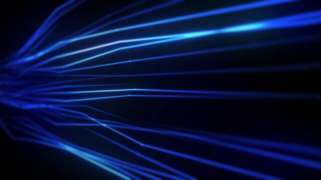Abstract Plexus Lines Strings Flowing Seamless Loop/ 4k animation of an abstract technology concept background with digital lines flowing with glow and edpth effect seamless looping