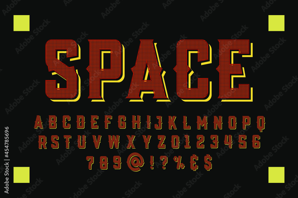 Poster typeface alphabet font script handcrafted handwritten vector label design old style.shadow effect.vi