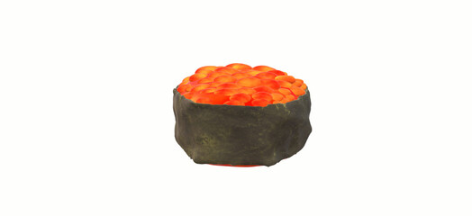 3d illustration of ikura sushi isolated on white background- caviar