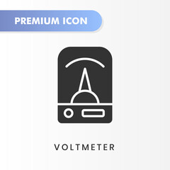 voltmeter icon for your website design, logo, app, UI. Vector graphics illustration and editable stroke. voltmeter icon glyph design.