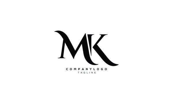 MK, KM, Abstract initial monogram letter alphabet logo design