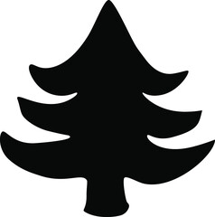 A simple spruce tree on a white background, a vector image of a Christmas tree.