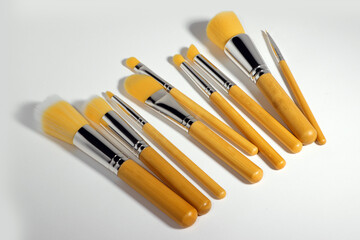 Colorful makeup brush Set on white -Orange 