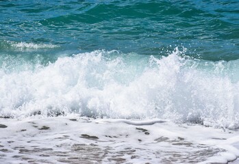 waves on the beach, Sand Island, Oahu, Hawaii