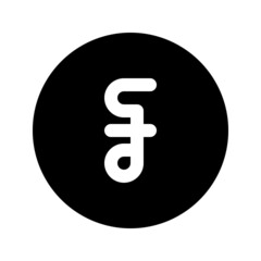 Illustration vector graphic icon of Cambodia Riel currency. Solid Style Icon. Vector illustration isolated on white background. Perfect for website or application design.