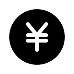 Obraz premium Illustration vector graphic icon of China Japan Yuan Yen currency. Solid Style Icon. Vector illustration isolated on white background. Perfect for website or application design.