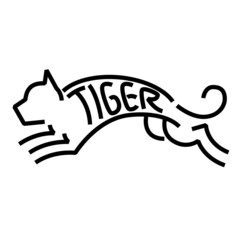 タイガー　ロゴ　白黒