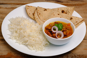 Indian food rajma masala or kidney beans curry