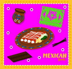Mexican dish, enchiladas