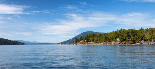 Gulf Islands on West Coast of Pacific Ocean during Sunny Summer Day. near Victoria, Vancouver...