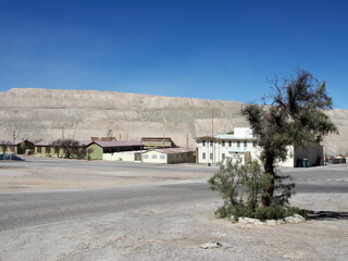 Fototapeta na wymiar Abandoned mining town in Chuquicamata, Calama, Chile