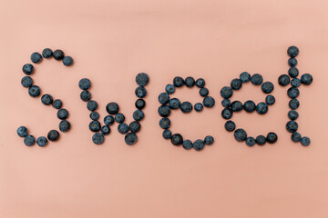 Top view of the word 