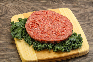 Raw beef burger cutlet for burger