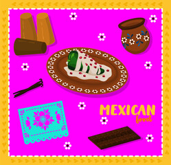 Mexican dish and food, chiles en nogada